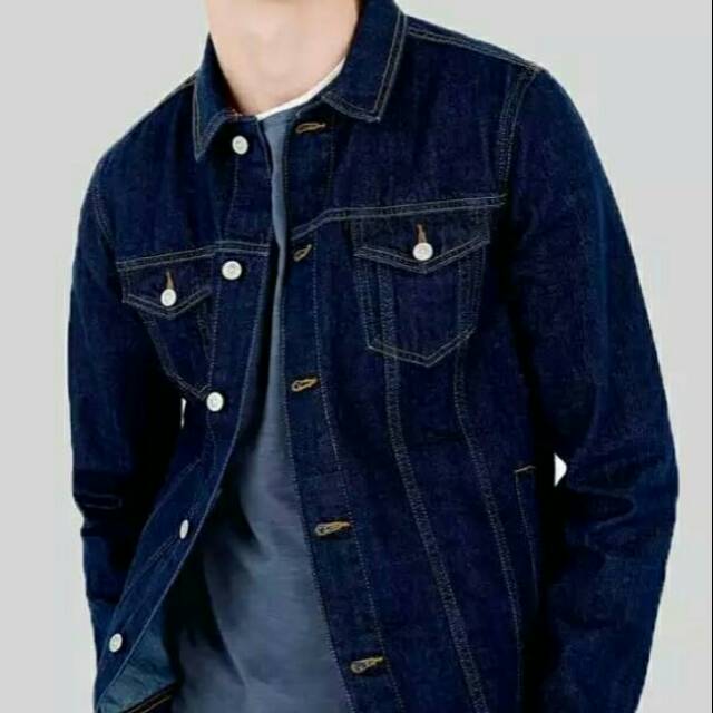 Jaket jeans biru dongker