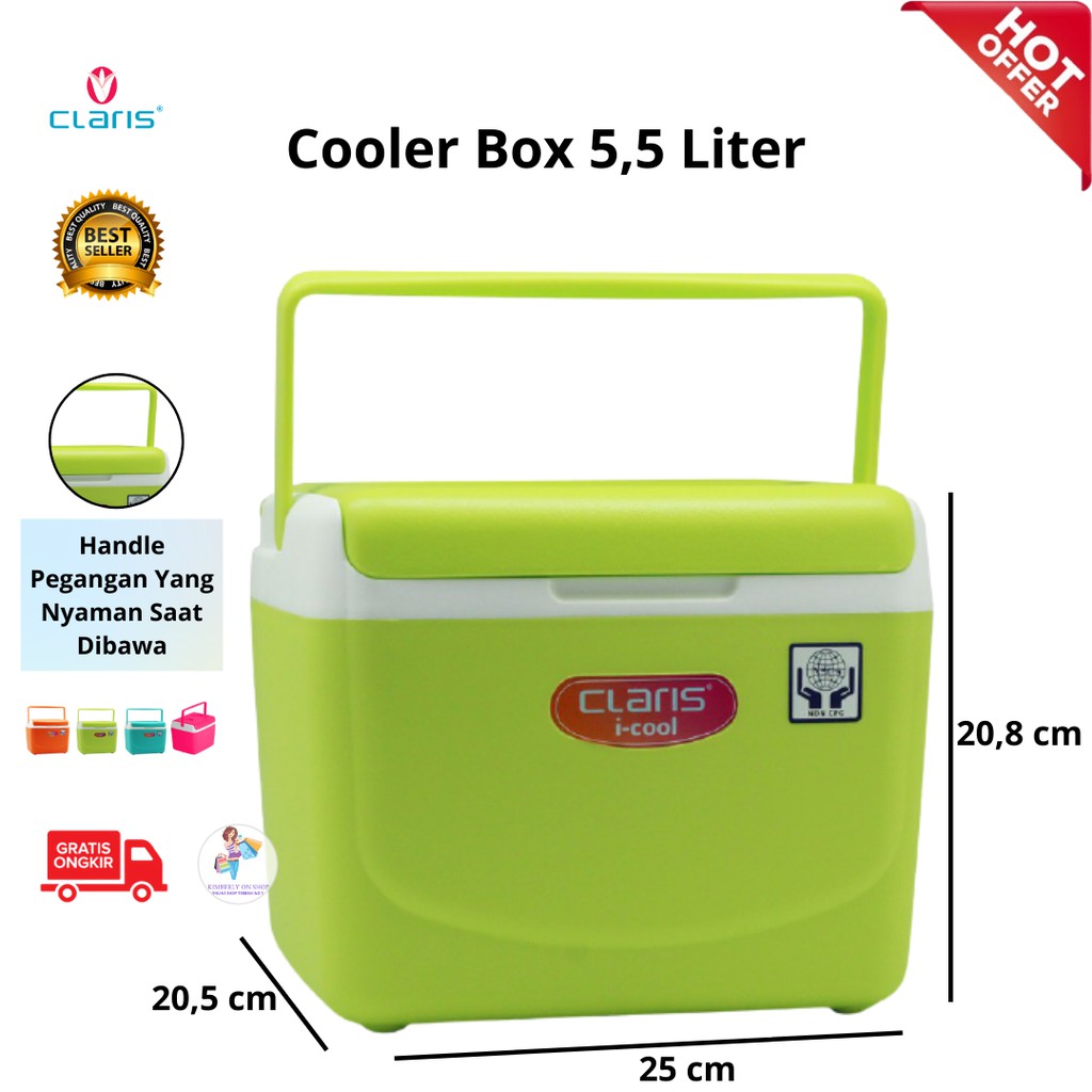 Cooler box claris 5.5 liter Multi Color