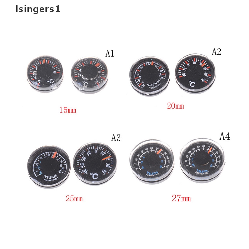 (lsingers1) 1pc Termometer Plastik Bulat 15mm 20mm 25mm 27mm