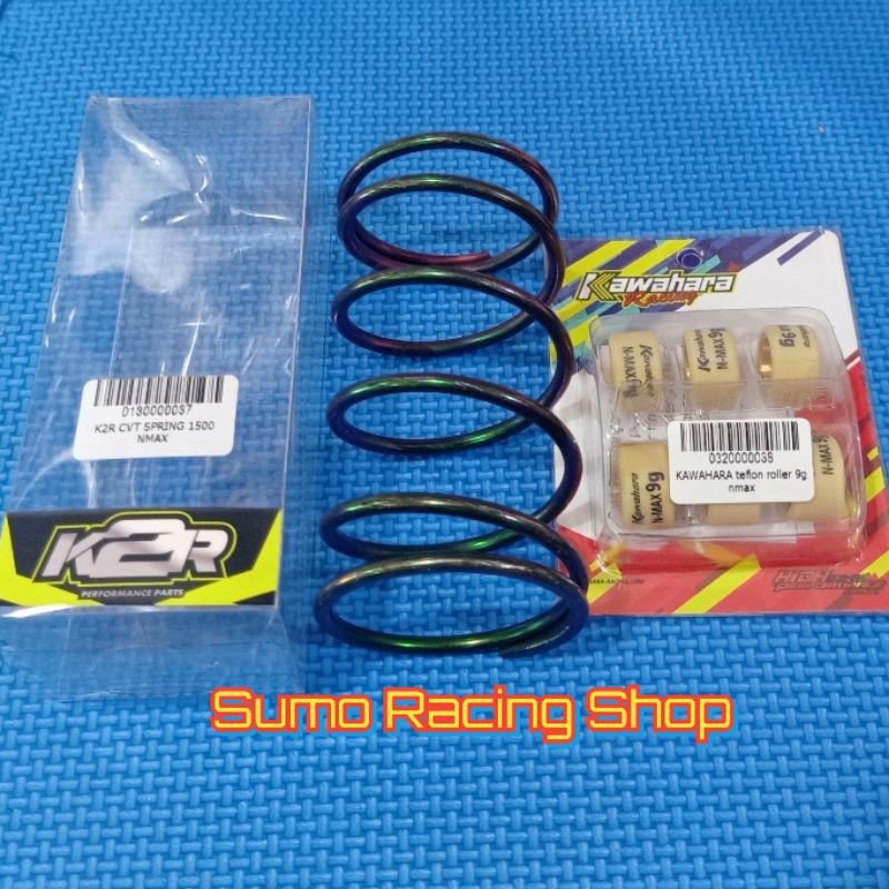 Paketan Cvt Yamaha Nmax,Aerox,Fino 125,Mio M3 Kawahara racing per cvt 1500 rpm/Roller 7-12 Gram