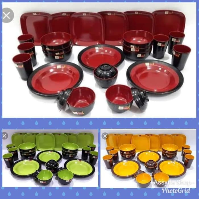 piring makan set melamin golden dragon 30pcs -