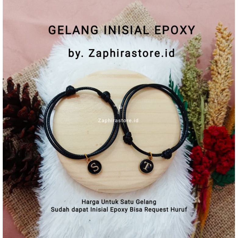 ZaphiraStore [A-Z] GROSIR GELANG TALI INISIAL EPOXY | GELANG TALI AESTHETIC VIRAL | GELANG CHARM EPOXY HURUF VINTAGE