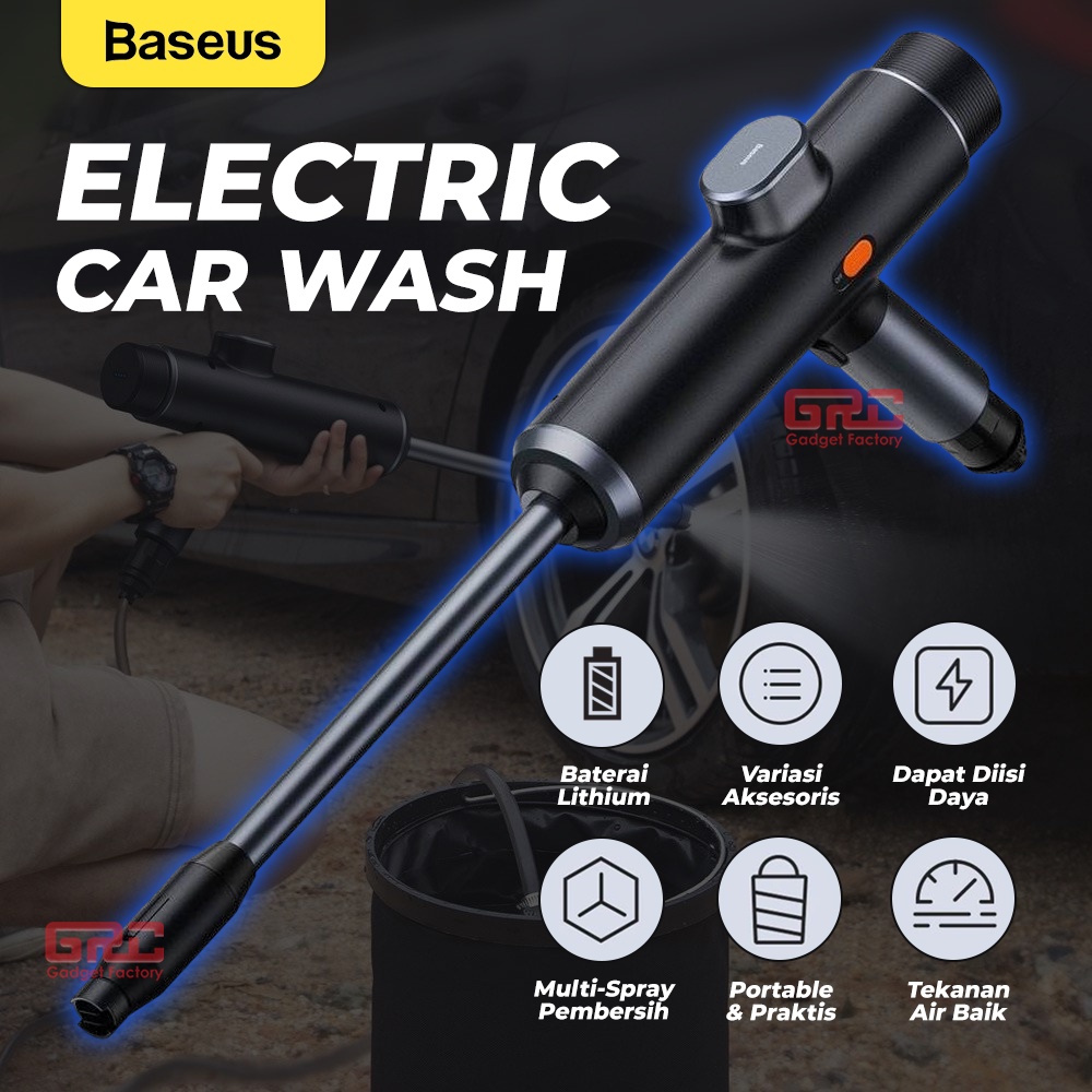 Car Wash Spray BASEUS Nozzle Portable Electric Jet Semprot Cuci Mobil