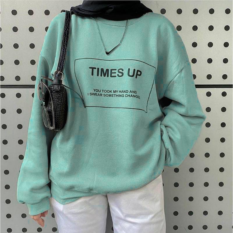 damai fashion jakarta - baju atasan SWEATER sweater TIMES UP over size - konveksi murah