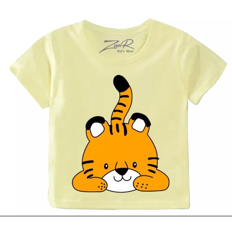 Baju bayi atasan kaos bayi usia 3-9 bulan-21 Kuning Harimau