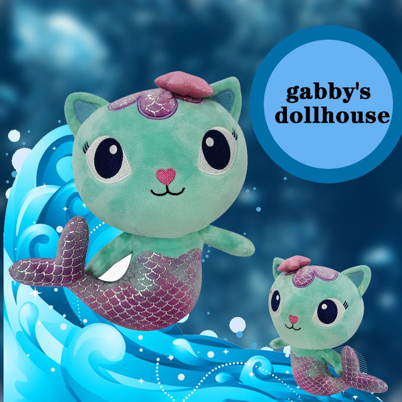 25cm Boneka Gabby's Dollhouse Mainan Plush Toy Mermaid Cat Stuffed Doll Kids Girls Accompany Gift