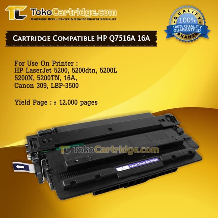 Cartridge Toner Printer HP Q7516A HP 16A Canon 309 Compatible Laserjet 5200 5200dn 5200N 5200dn