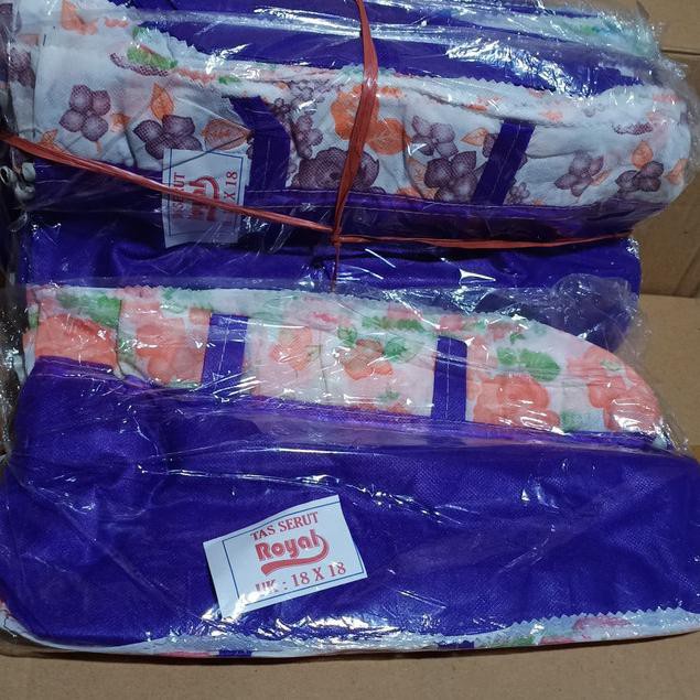 

qwp352AH Tas Serut Kain / Goodie Bag / Kantong Tas Buat Dus Kotak Nasi / Snack - 18x18