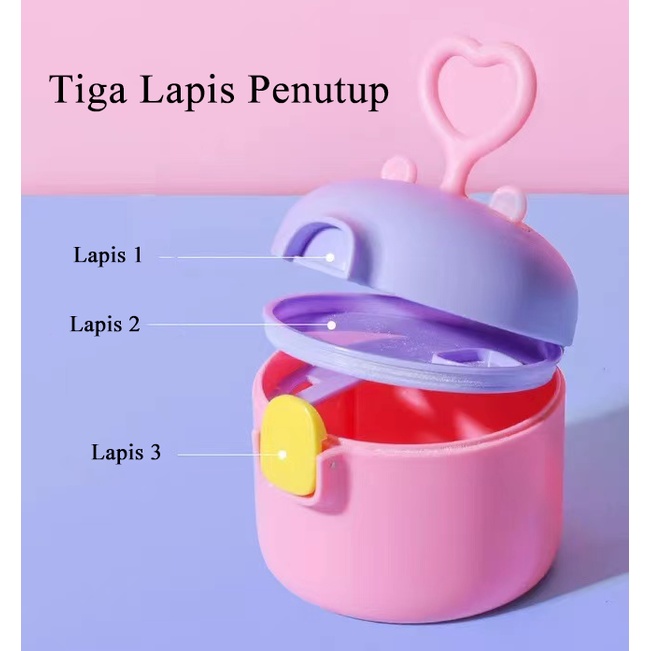 [1KG 8PCS] LBS Tempat Kotak Penyimpanan Susu Bubuk Bayi Love Portable Kotak Makanan Pelengkap