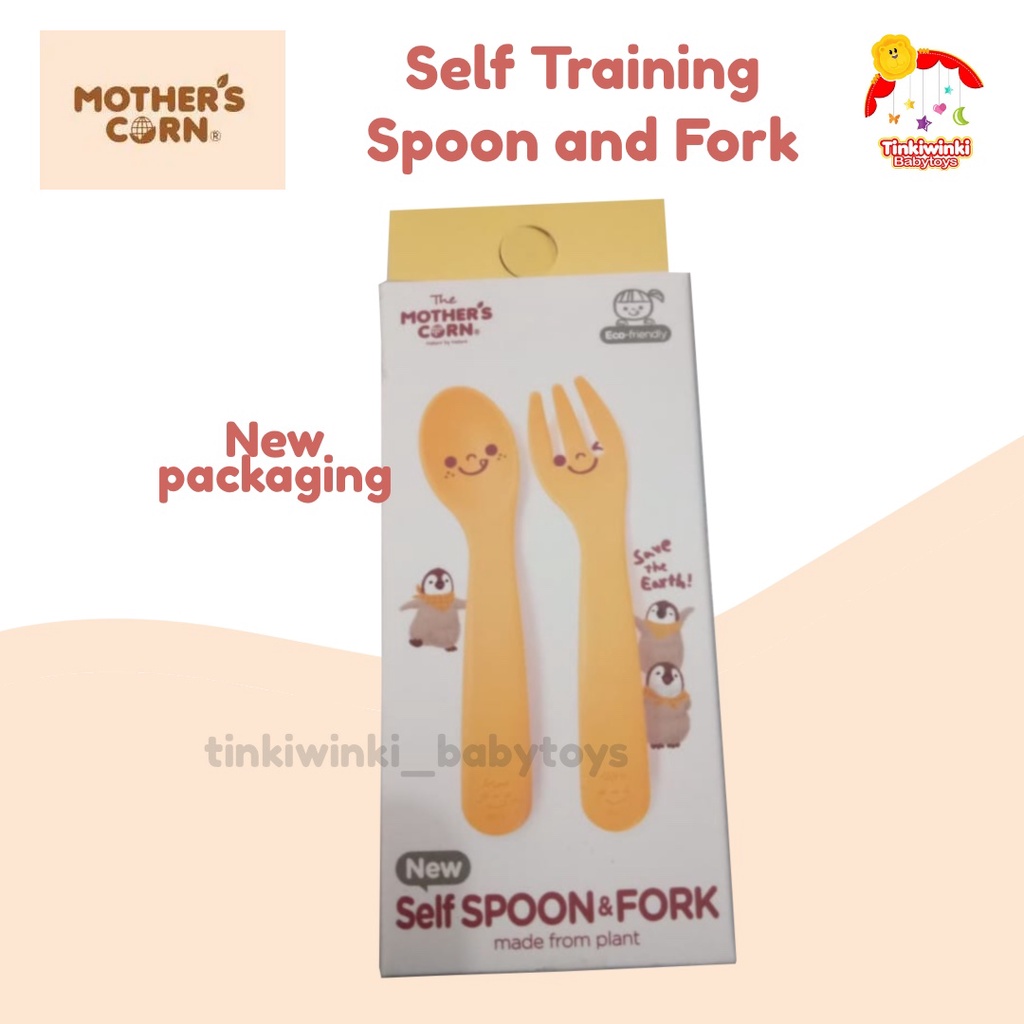 Mothers Corn Self Training Spoon and Fork Set / Sendok Anak