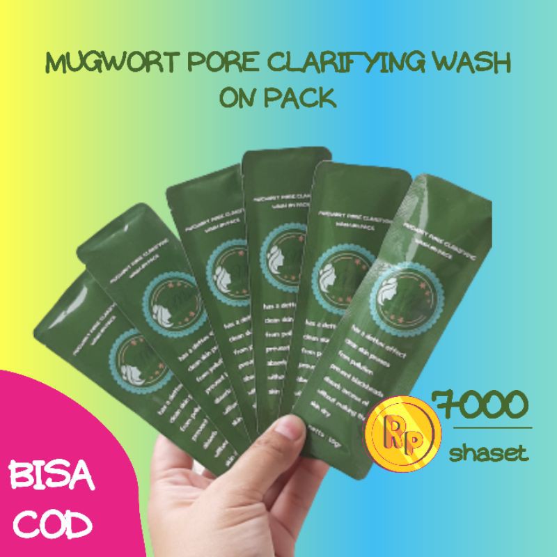 MASKER MUGWORT ANTI JERAWAT ACNE PORE wajah clay mask penghilang gelatin penghilang pori komedo pria