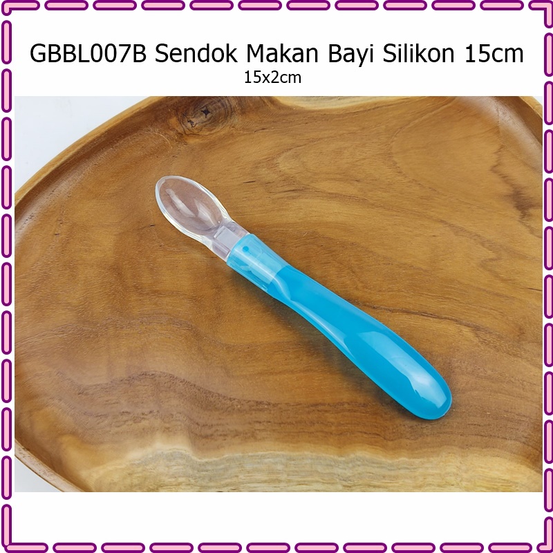 GBBL007B Sendok Makan Bayi Silikon 15cm