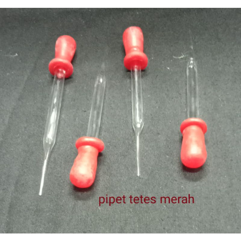 Pipet Tetes Pendek Kaca Dot Merah isi 100/Box (9cm)