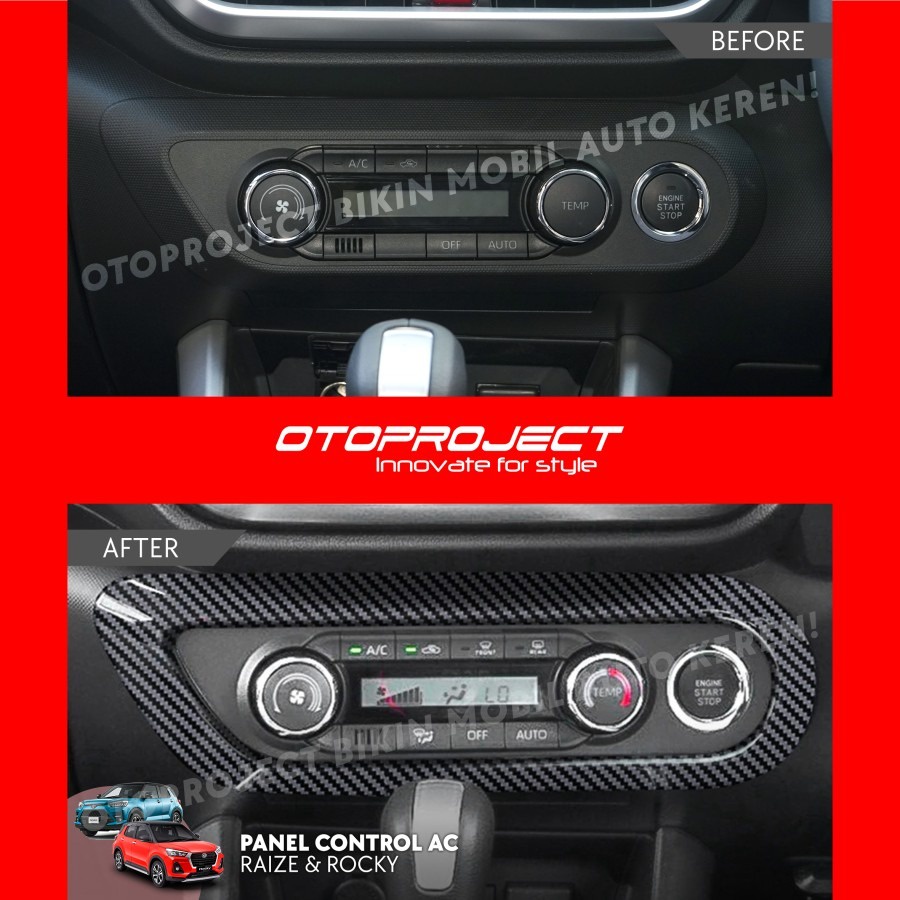 Panel Control AC Raize Rocky Hitam Glossy