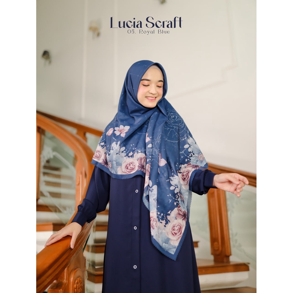 lucia Scraft By Attin Khimar Segi Empat New Collection Material Bahan Premium Voal Khimar Motif Patt