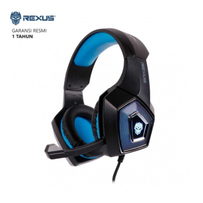 Headset gaming rexus wired 3.5mm Usb stereo with splitter audio for Pc-laptop-mobile Vonix F-65 F65