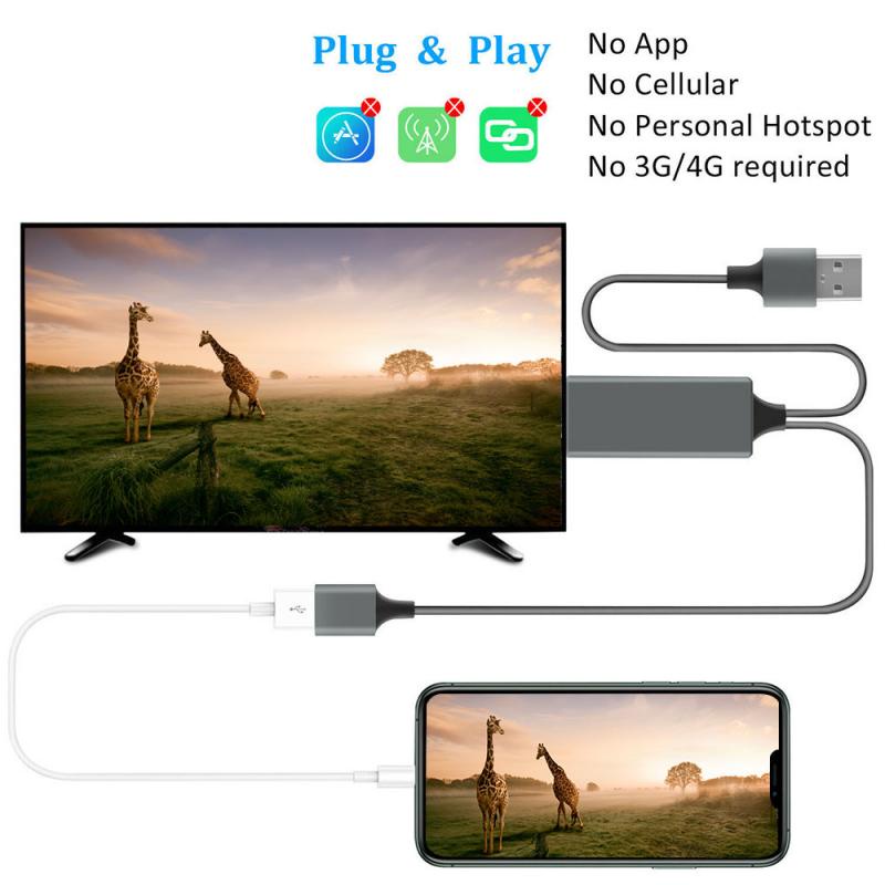 Kabel Adapter Konverter USB Tipe-C Ke HDMI MHL Untuk iPhone / iPad / Proyektor TV