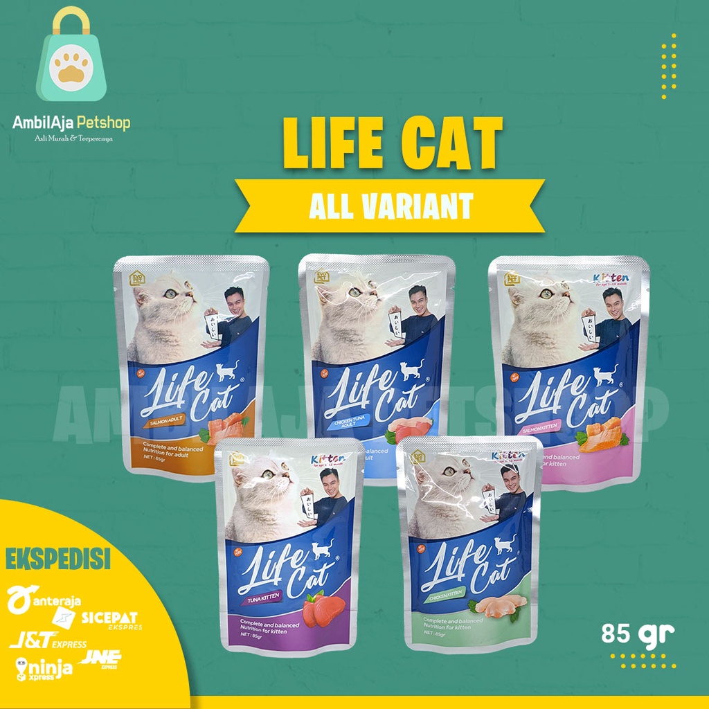 Makanan Kucing basah murah Life Cat pouch 85gr All Varian