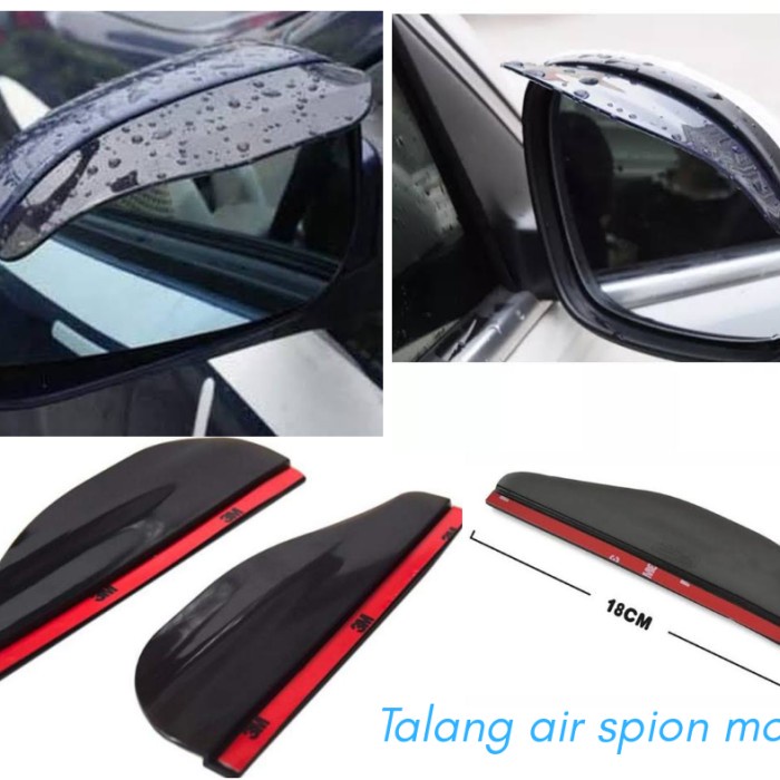 talang Air Spion Mobil Motif Transparant dan Carbon Sporty - Topi Penahan dan Pelindung Air Spion