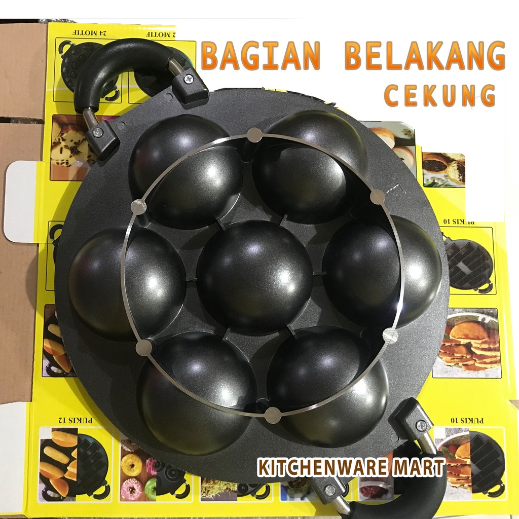 Cetakan Kue Bikang Teflon 7 Cekung - Apem Lumpur - Takoyaki Jumbo