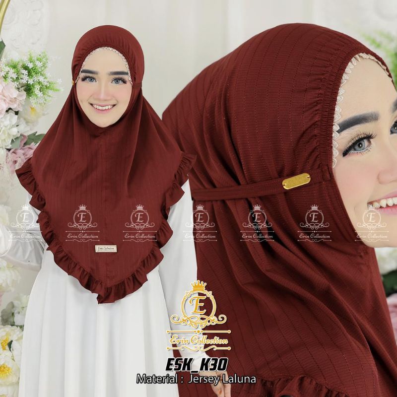 Jilbab Khimar Instan Simple Laluna Ori Erin Collection