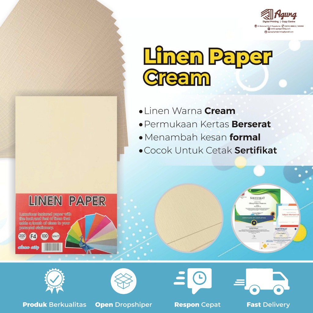 

LINEN CREAM (KERTAS BERTEKSTUR) A3