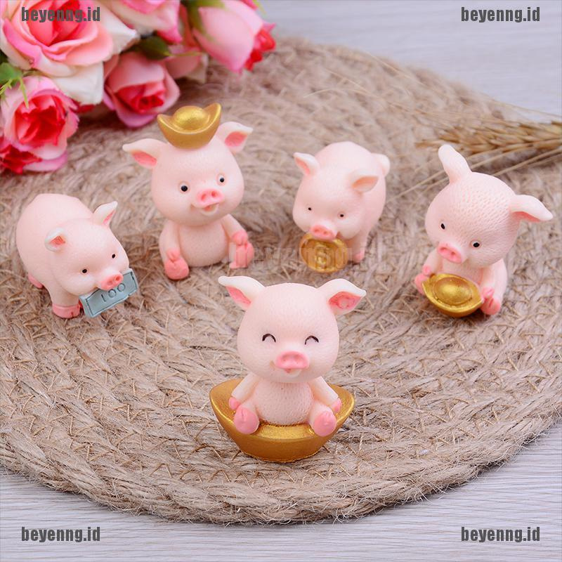 5pcs / Set Miniatur Hewan Babi Lucu Untuk Dekorasi Taman Peri