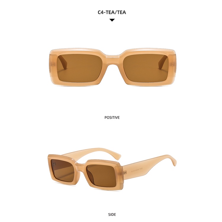 2021 fashion square personality street shooting men and women retro sunglasses metal hinge