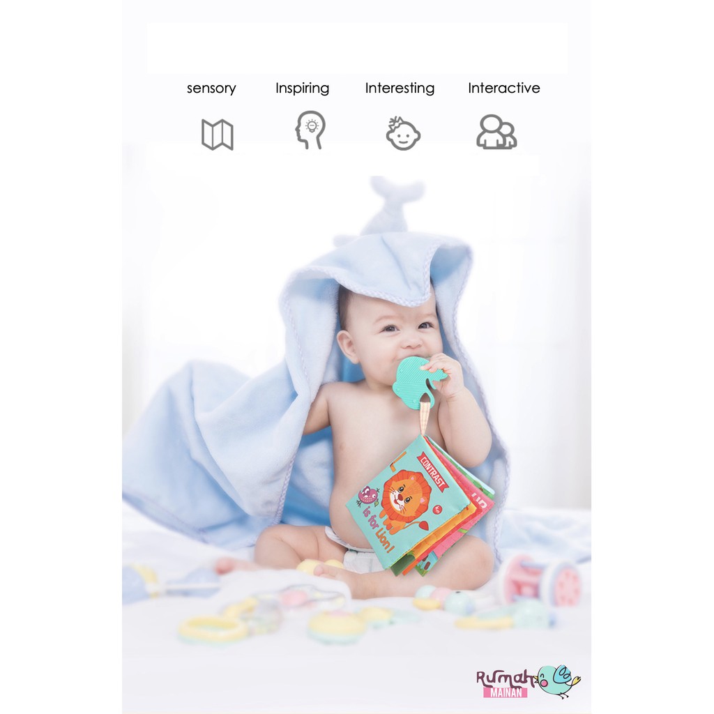 [Rumah MAINAN] Mainan edukasi Buku bayi kain/Baby first book baby birthday gift kado lahiran bayi-2