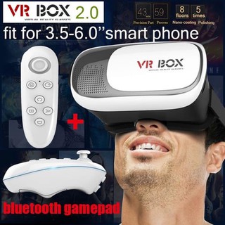 [A] Virtual Reality + Remote Bluetooth 3D Glasses VR Box Smartphone Ukuran Besar / Kecil