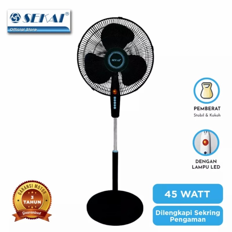 Sekai Kipas Angin Berdiri Stand Fan 16 Inch SFN-1621 SFN1621 SFN 1621 Tumpu Garansi Resmi