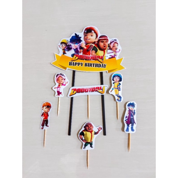 TOPPER BOBOIBOY / CAKE TOPPER BOBOIBOY / TOPPER KUE BOBOIBOY / TOPPER HAPPY BIRTHDAY