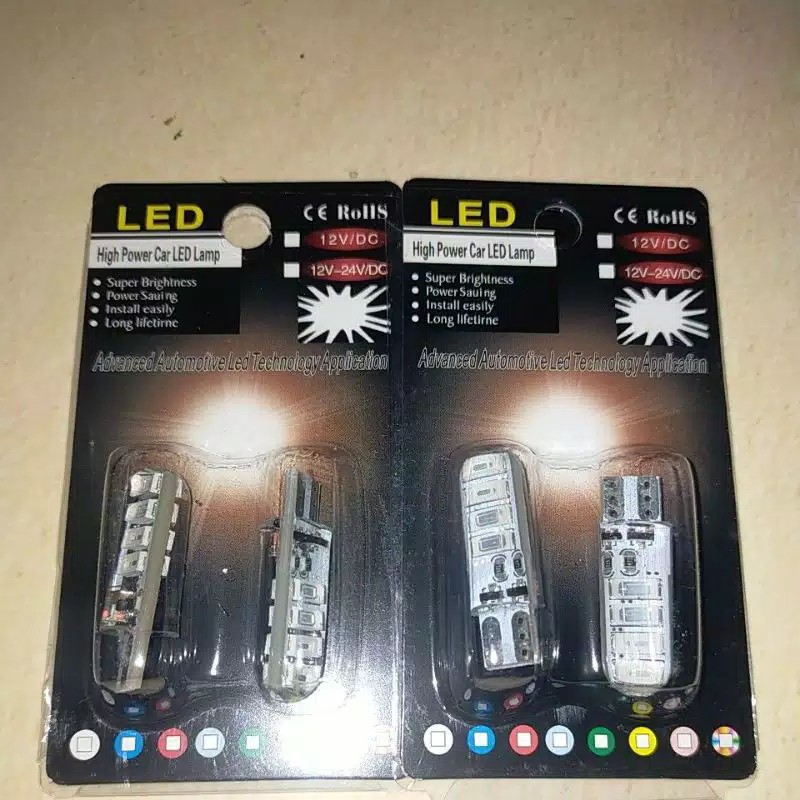 Lampu kota Led t10/lampu senja 12volt &amp; 24 volt dua warna 4.6