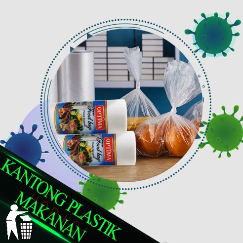 Plastik Roll Bag Buah HD / Kantong Plastik Makanan Berlanja Super Market Putih Tanpa plong Termurah