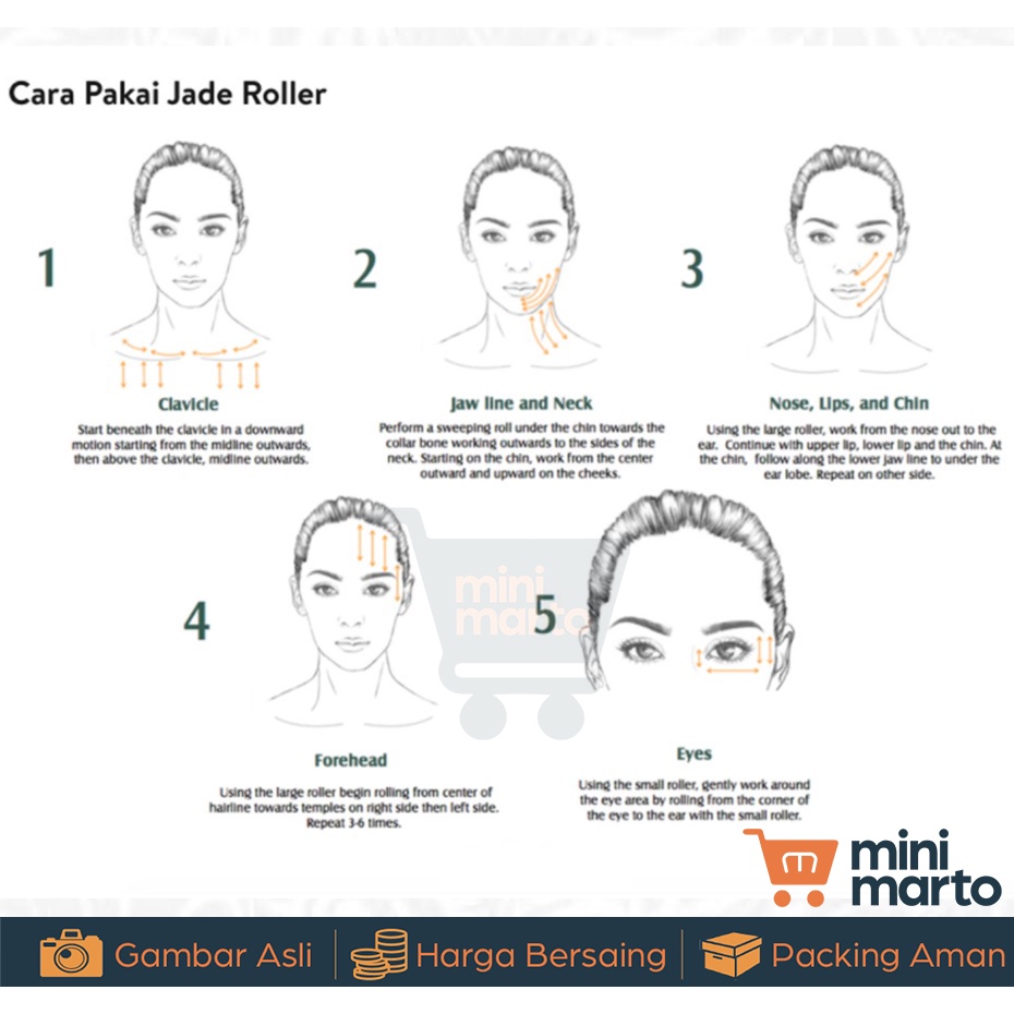 JADE ROLLER Dupe Herbivore Face Roller / Jade Roller / Alat Pijat Muka Minimarto