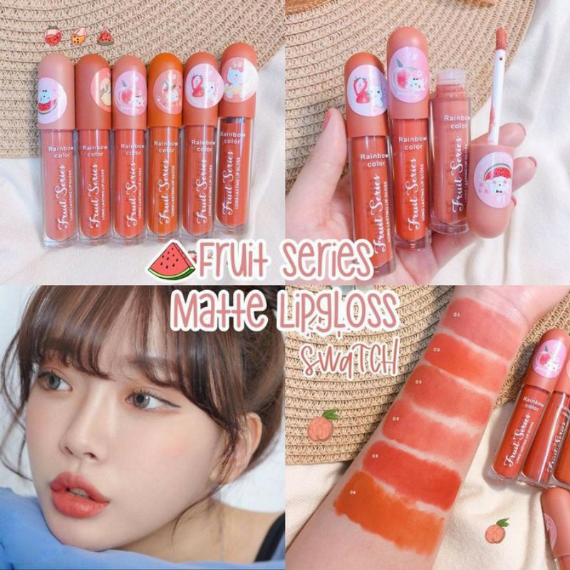 LIPGLOSS FRUIT SERIES LONG LASTING MATTE 𝟴𝟬𝟬𝟮 [HARGA 𝗣𝗘𝗥 𝗣𝗖𝗦]