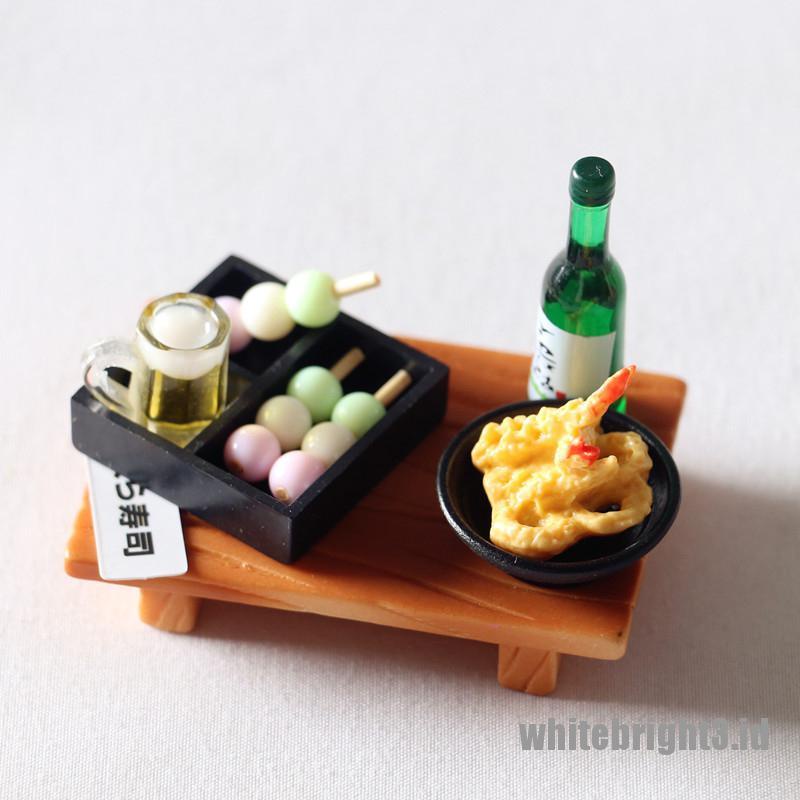 (white3) Miniatur Sushi Jepang Skala 1 / 6 Untuk Aksesoris Dapur Rumah Boneka