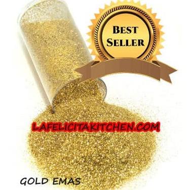 

10G GOLD SHINE GLITTER SPRINKLES SANDING SUGAR GULA SPARKLING CAKE TERLARIS TERPERCAYA ORIGINAL