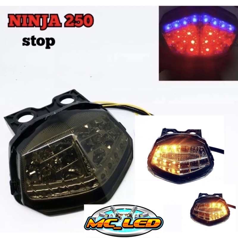 Lampu Stop Belakang Ninja 250 Karbu Ninja 250 Karbulator + Sen Kiri Kanan Stoplamp rem led running Ninja 250karbu 150R 150RR