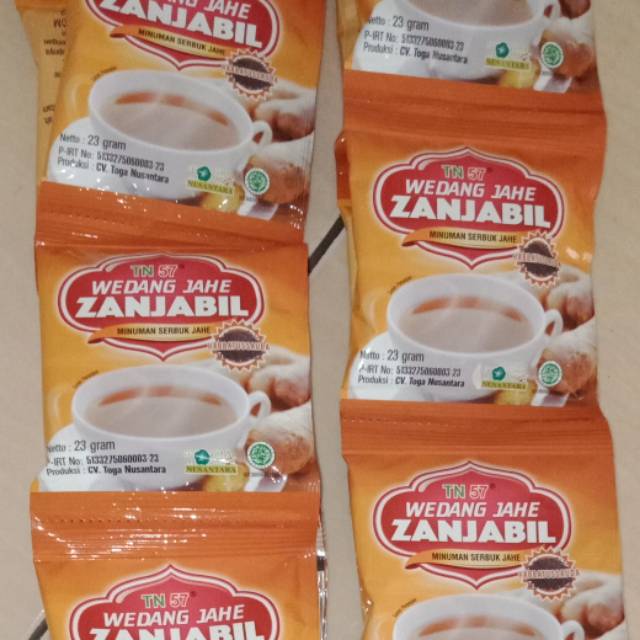 

Wedang jahe zanjabil komposisi jahe merah,gula merag ,gula tebu, berat 23gr/sachet expired 2020