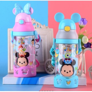 BOTOL MINUM ORIGINAL DISNEY TSUM BPA FREE 530ml dengan sedotan-N4265