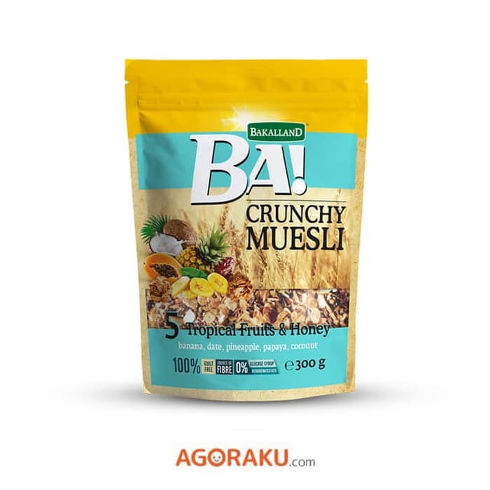 Bakalland BA Crunchy Muesli 5 Tropical Fruits & Honey 300 gram
