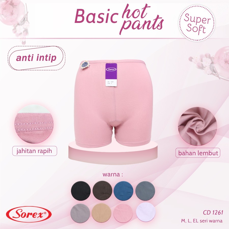 celana dalam wanita hot pants basic sorex 1261 1262 anti intip