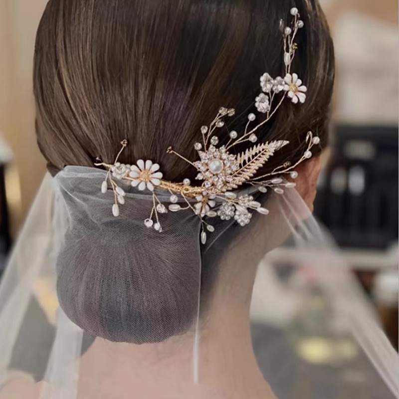 Jepit Rambut Desain Bunga Aster Kecil Handmade Gaya Simple Untuk Aksesoris Pengantin