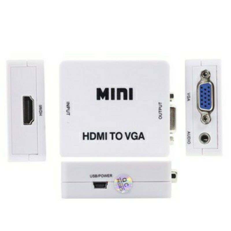 HDMI To VGA Plus audio aux MINI CONVERTER HDMI TO VGA Merubah HDMI KE VGA dan audio AUX