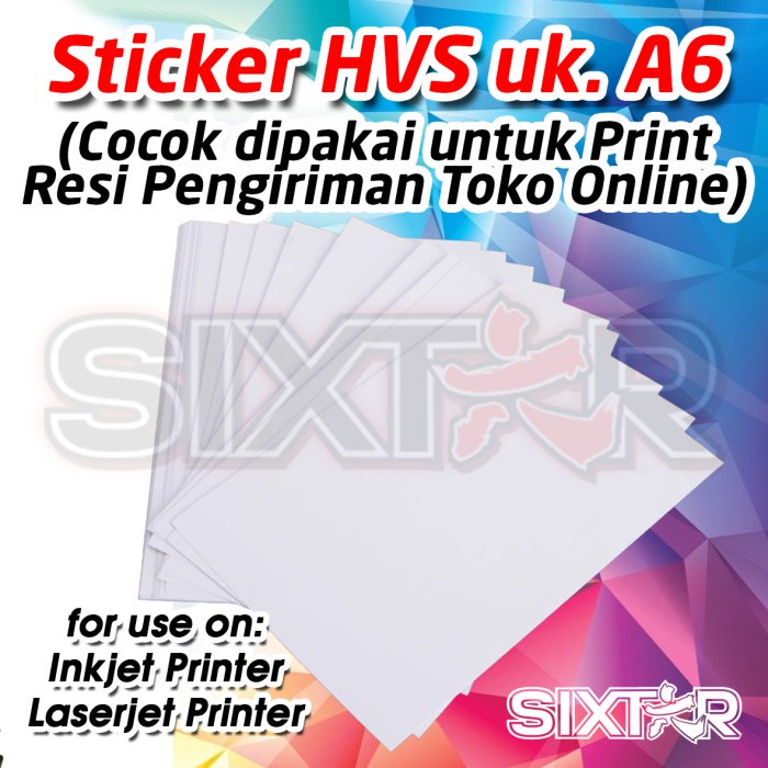 Kertas Sticker Stiker HVS A6 80gr Resi Pengiriman Isi 100 pcs