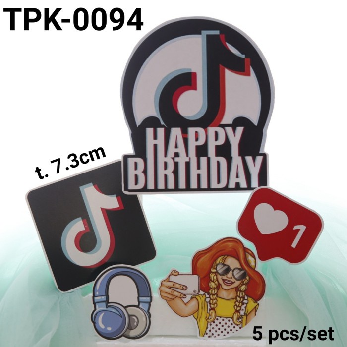 

TPK-0094 CAKE TOPPER KERTAS HIASAN KUE TIKTOK EKSKLUSIF