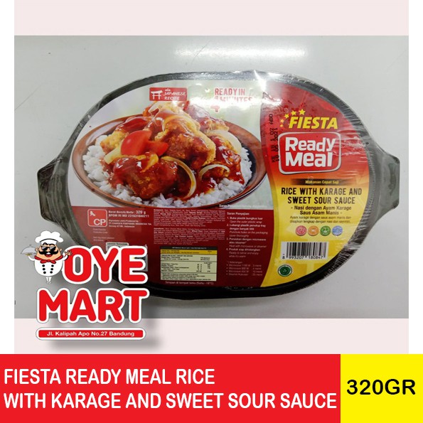 FIESTA READY MEAL RICE WITH KARAGE AND SWEET SOUR SAUS 320GR NASI AYAM KARAGE SAUS ASAM MANIS