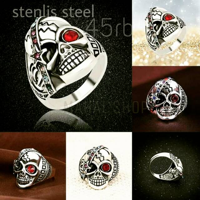 Ring tengkorak/cincin tengkorak punk