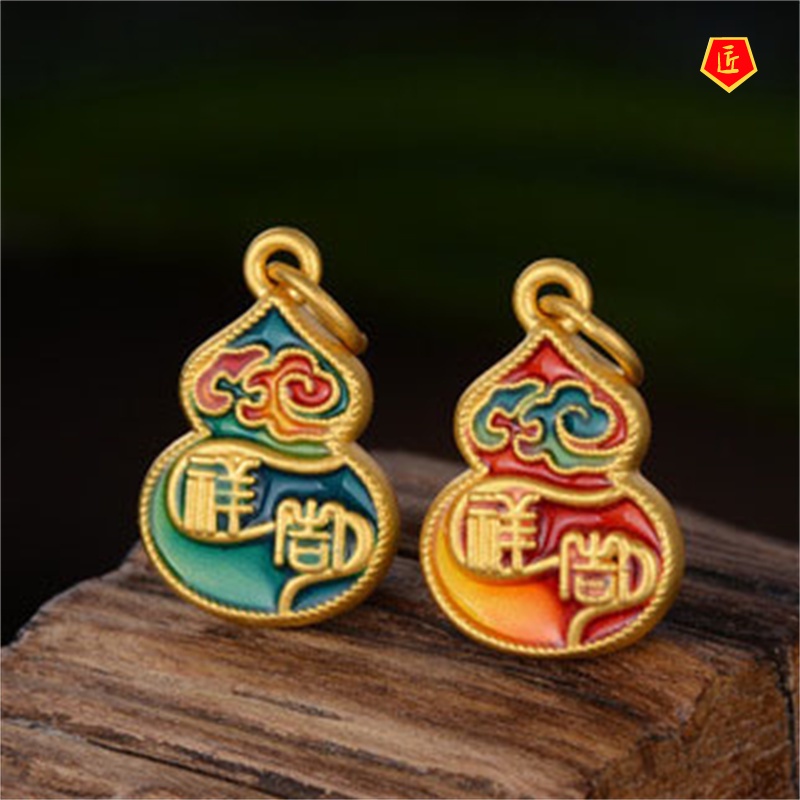 [Ready Stock]Gold Calabash Pendent 3D Gold Lucky Fortune Pendant Elegant Fashion